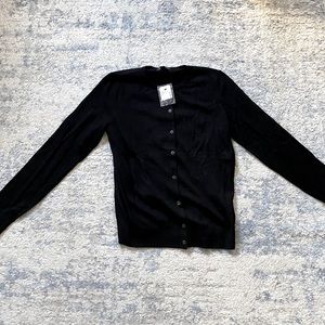 NWT Saks Fifth Avenue Black Sz M Cardigan